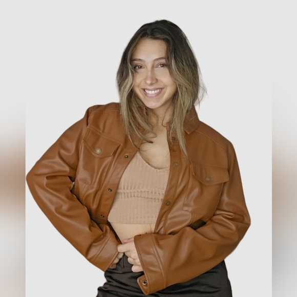 Calvin Klein Jackets & Blazers - NWT Calvin Klein Faux Leather Jacket Size M